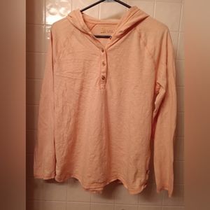 2 Carhartt button hooded Tshirts peach and navy
